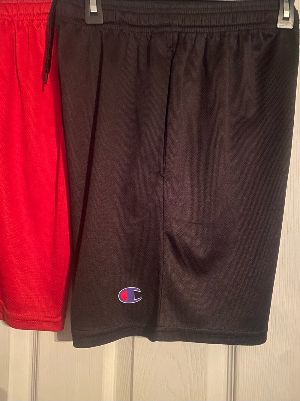 Champion Red Training Shorts with Logo Tag